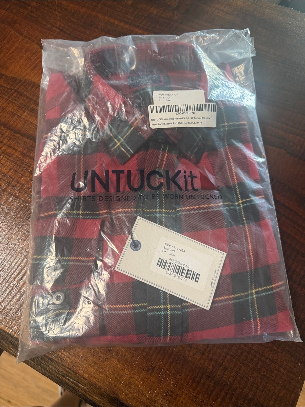 UNTUCKit Ardenga Slim Flannel Shirt - Medium